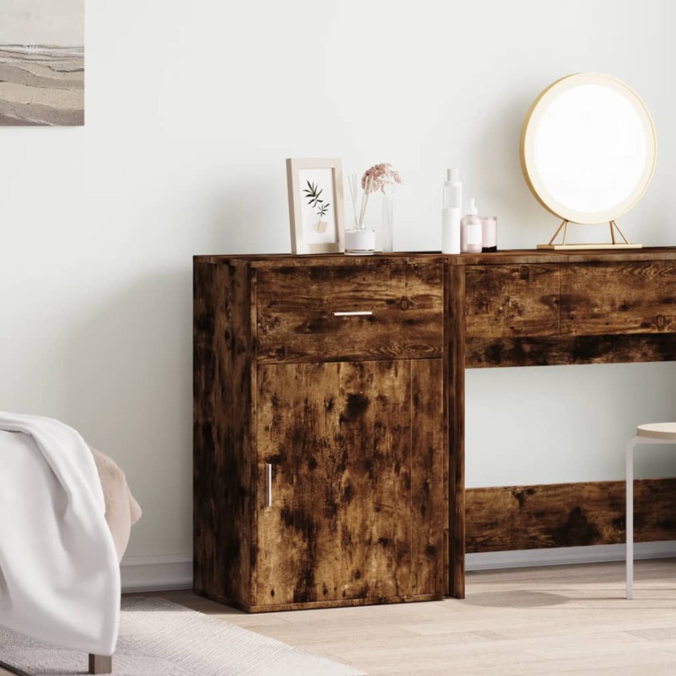 Armario almacenaje madera ingeniería roble ahumado