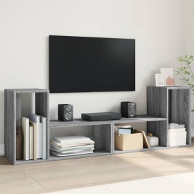 Muebles de TV 2 uds madera ingeniería gris Sonoma 75x30x50