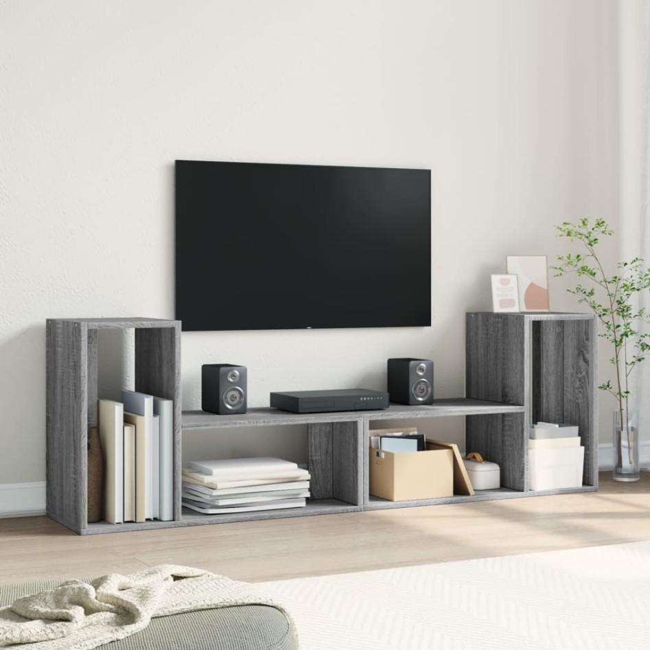 Muebles de TV 2 uds madera ingeniería gris Sonoma 75x30x50