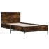 Estructura cama madera ingeniería metal roble humo 100x200