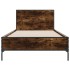 Estructura cama madera ingeniería metal roble humo 100x200