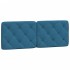 Cabecero de cama acolchado terciopelo azul 120