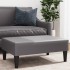 Reposapiés de cuero sintético gris 77x55x31