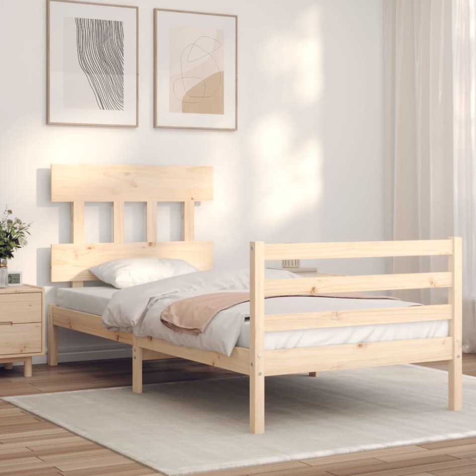 Estructura de cama con cabecero madera