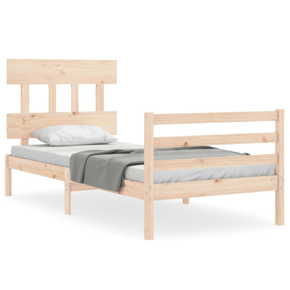 Estructura de cama con cabecero madera