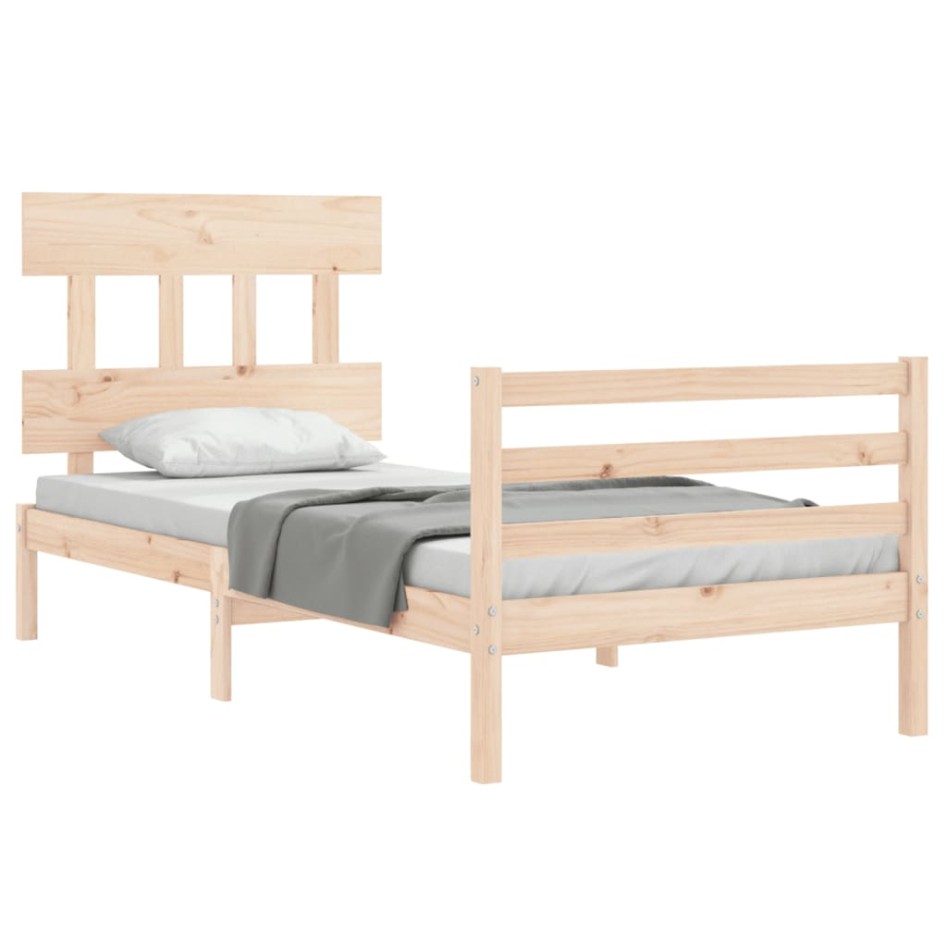 Estructura de cama con cabecero madera