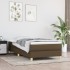 Estructura de cama sin colchón tela marrón oscuro 90x200