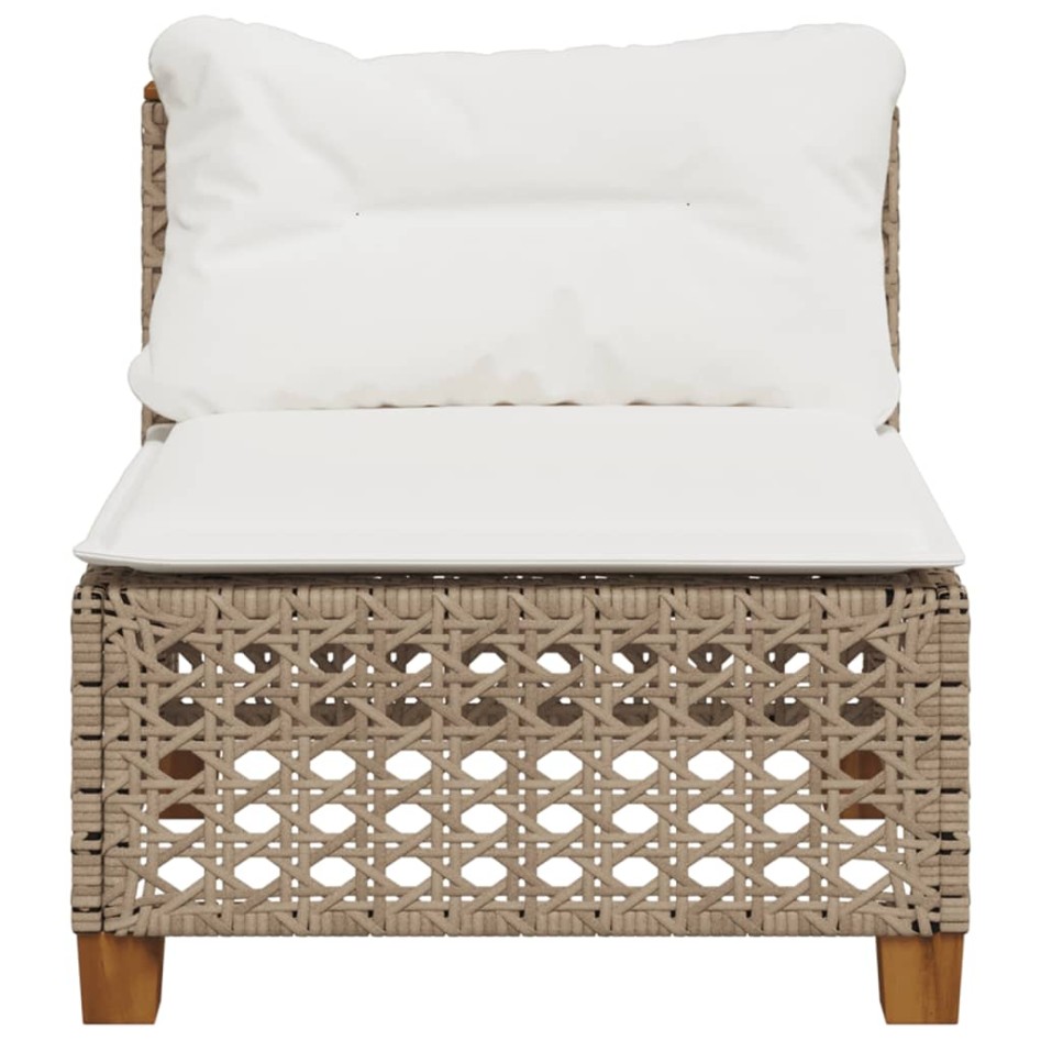 Sofá de jardín sin reposabrazos con cojines ratán PE