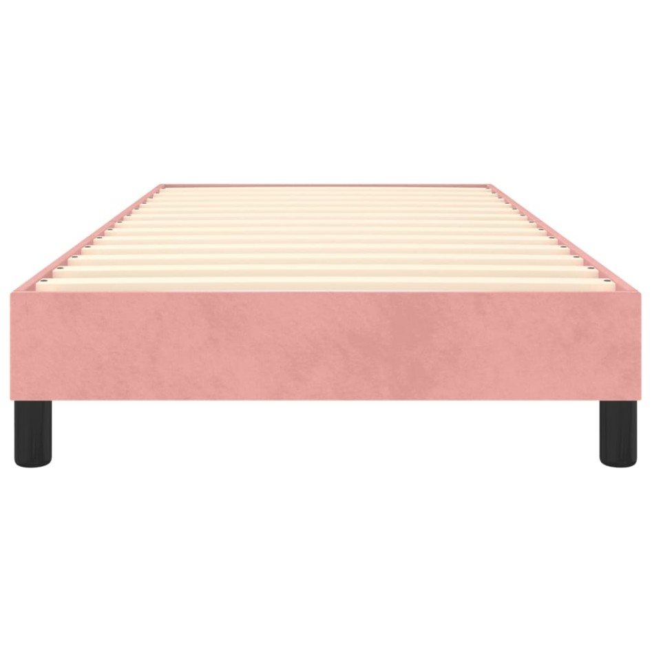 Estructura de cama sin colchón terciopelo rosa 100x200