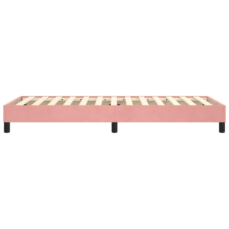 Estructura de cama sin colchón terciopelo rosa 100x200