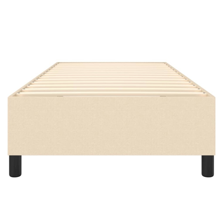 Estructura de cama sin colchón tela crema 90x200