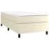 Estructura de cama sin colchón cuero sintético crema 90x200