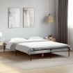 Estructura cama madera ingeniería metal gris Sonoma 150x200 cm