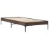 Estructura cama madera ingeniería metal roble marrón 90x200