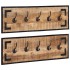 Percheros 2 uds madera maciza de mango rugosa 80x8x25