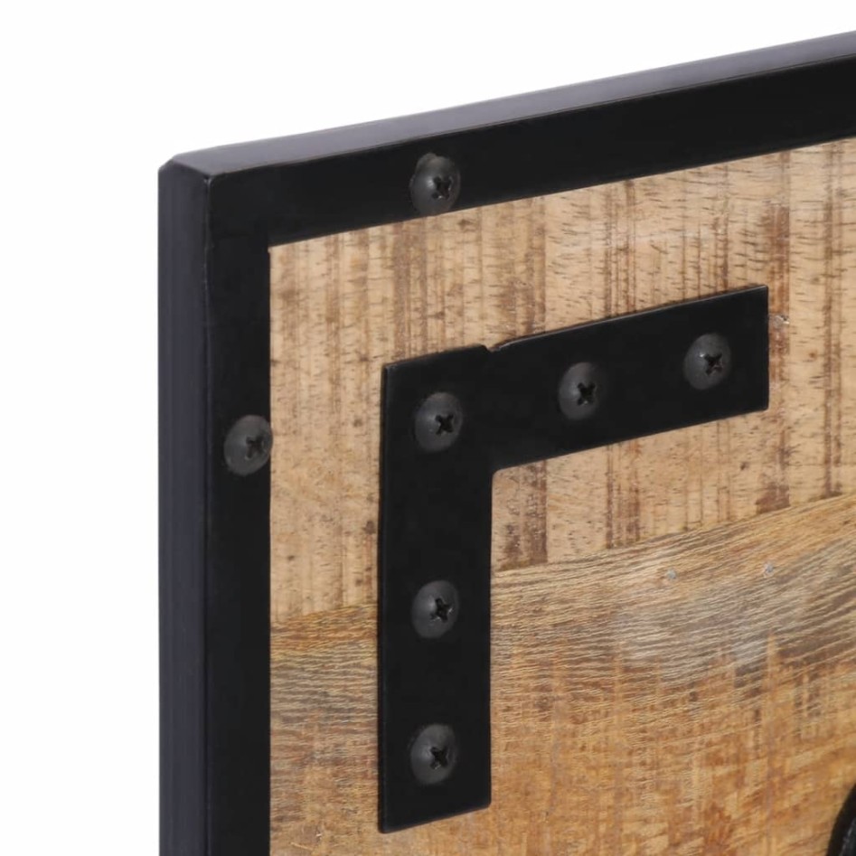 Percheros 2 uds madera maciza de mango rugosa 80x8x25