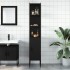 Armario de baño madera de ingeniería negro 33x33x185,5