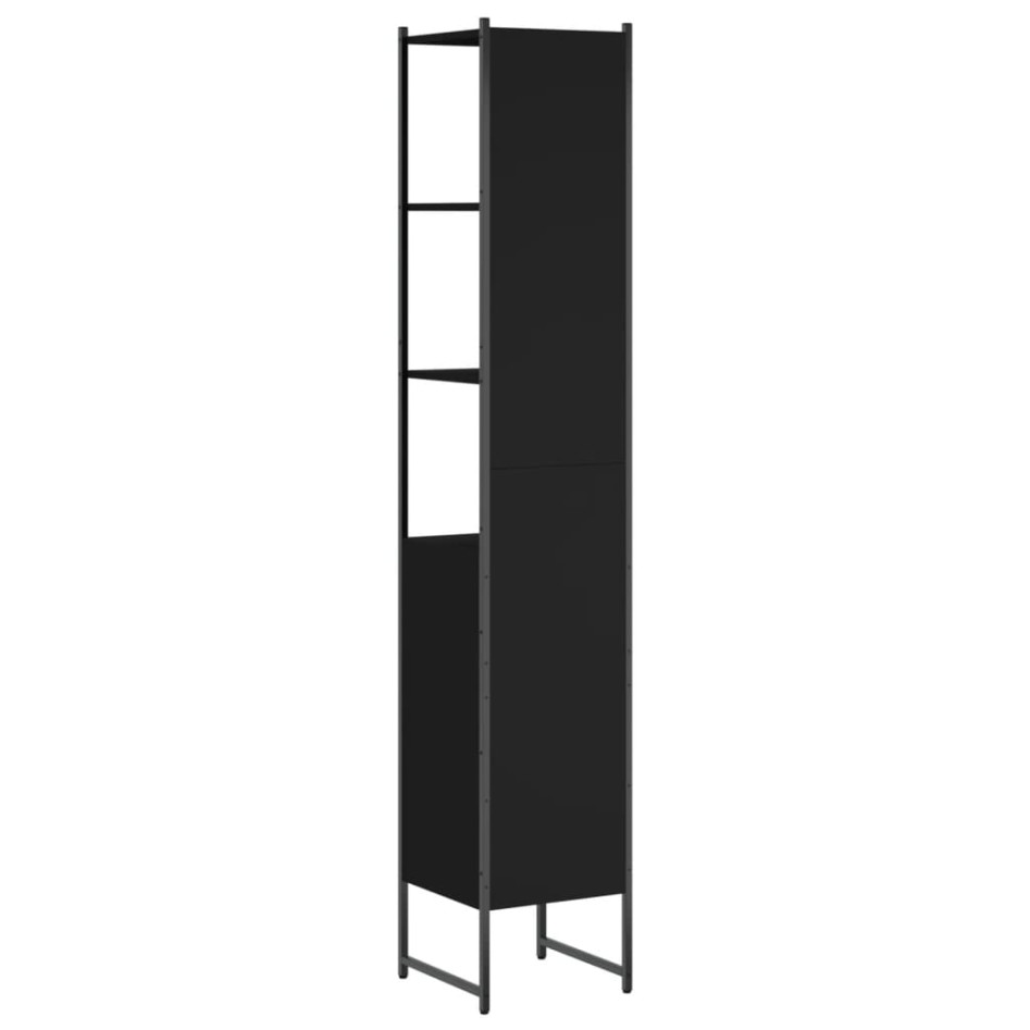 Armario de baño madera de ingeniería negro 33x33x185,5