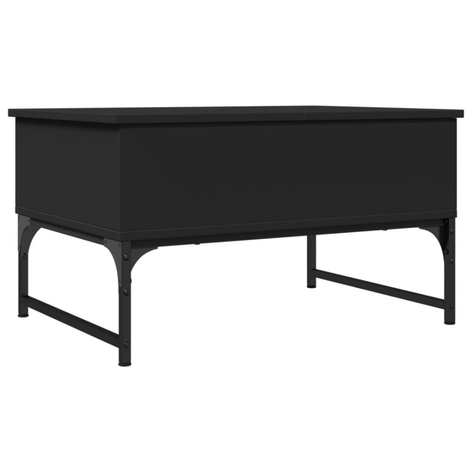 Mesa de centro madera de ingeniería y metal negro 70x50x40