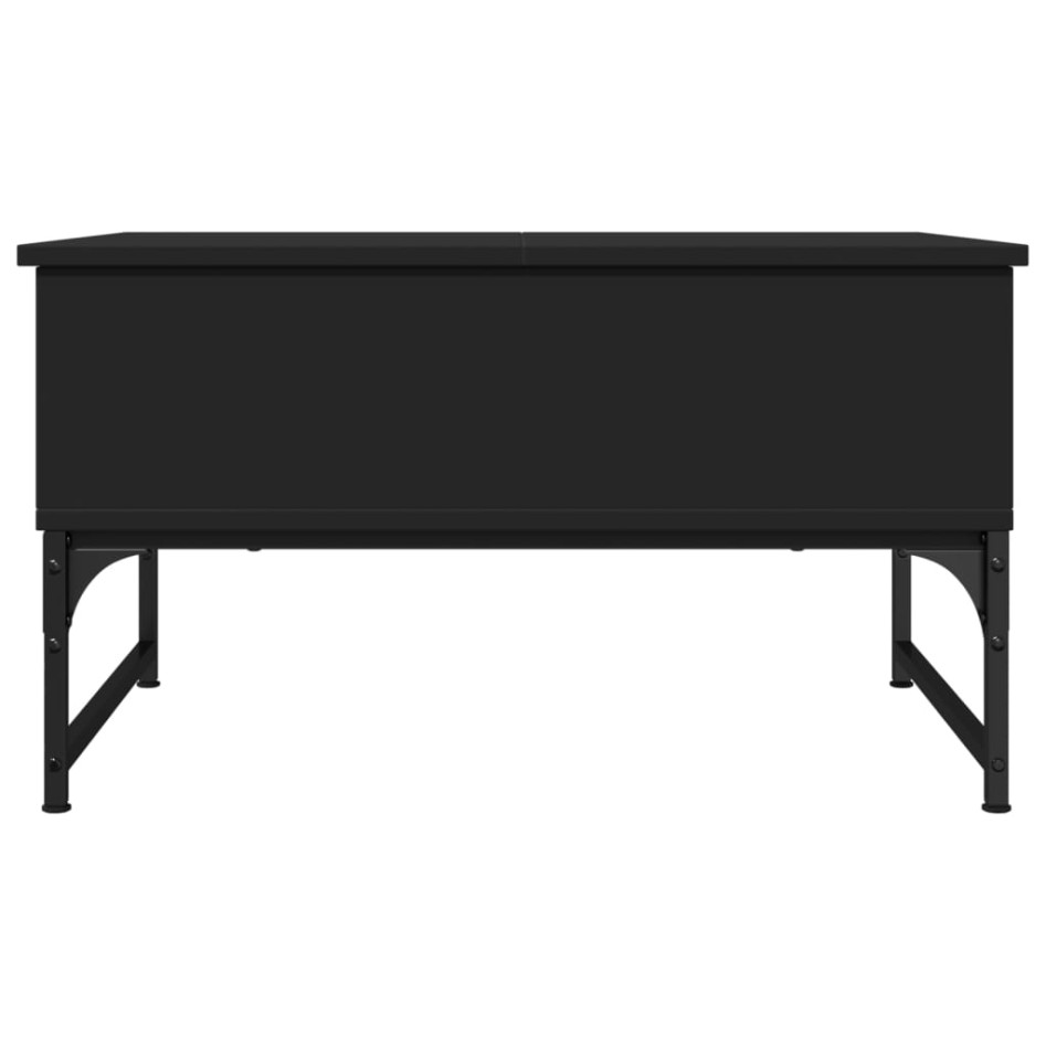 Mesa de centro madera de ingeniería y metal negro 70x50x40