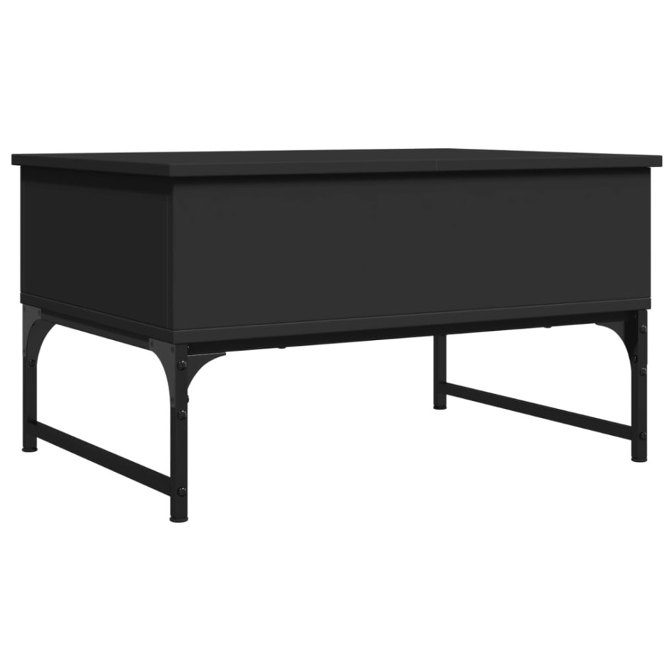 Mesa de centro madera de ingeniería y metal negro 70x50x40