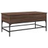 Mesa de centro madera ingeniería metal roble marrón