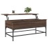 Mesa de centro madera ingeniería metal roble marrón