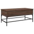 Mesa de centro madera ingeniería metal roble marrón