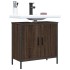 Armario lavabo baño madera ingeniería roble marrón 60x30x60