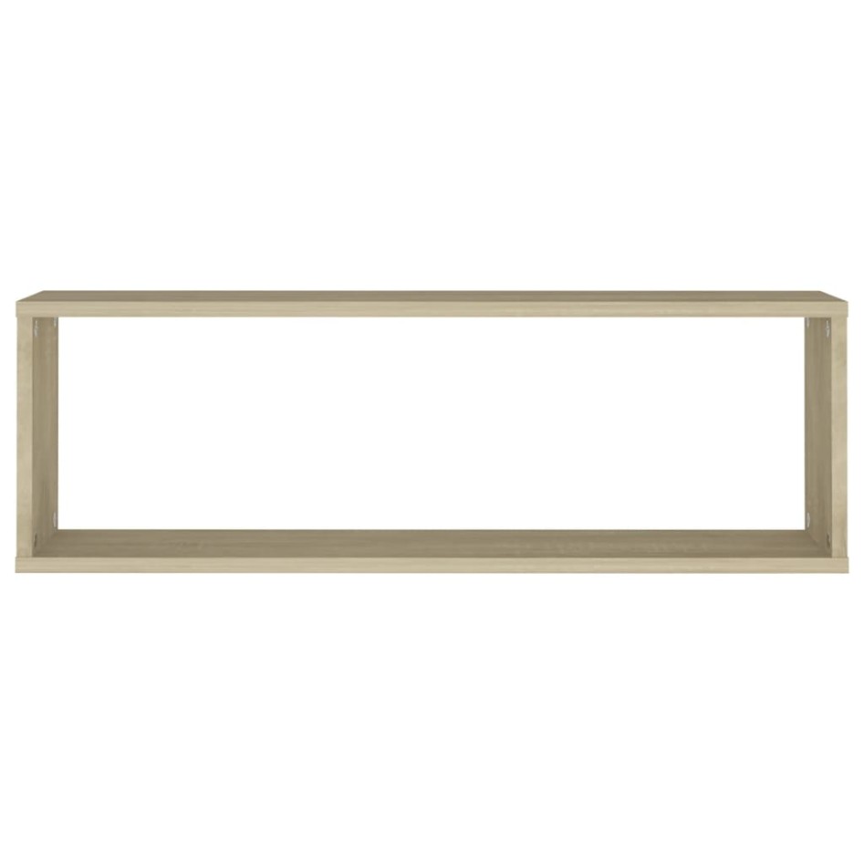 Estante cubo pared 4uds contrachapado roble Sonoma