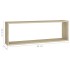 Estante cubo pared 4uds contrachapado roble Sonoma