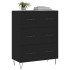 Aparador de madera de ingeniería negro 69,5x34x90