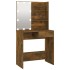 Tocador con LED color roble ahumado 74,5x40x141
