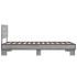 Estructura cama madera ingeniería metal gris Sonoma 75x190