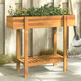Jardinera arriate madera maciza de acacia 90x30x75