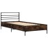 Estructura cama madera ingeniería metal roble ahumado 90x190