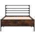 Estructura cama madera ingeniería metal roble ahumado 90x190