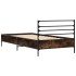 Estructura cama madera ingeniería metal roble ahumado 90x190
