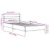 Estructura cama madera ingeniería metal roble ahumado 90x190
