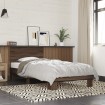 Estructura cama madera ingeniería metal roble marrón 90x200 cm