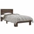Estructura cama madera ingeniería metal roble marrón 90x200