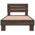 Estructura cama madera ingeniería metal roble marrón 90x200