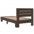 Estructura cama madera ingeniería metal roble marrón 90x200