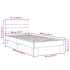 Estructura cama madera ingeniería metal roble marrón 90x200