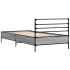 Estructura cama madera ingeniería metal gris Sonoma 90x200