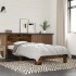 Estructura cama madera ingeniería metal roble ahumado 90x200