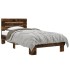 Estructura cama madera ingeniería metal roble ahumado 90x200
