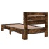 Estructura cama madera ingeniería metal roble ahumado 90x200