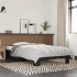 Estructura de cama madera de ingeniería y metal negra 90x190