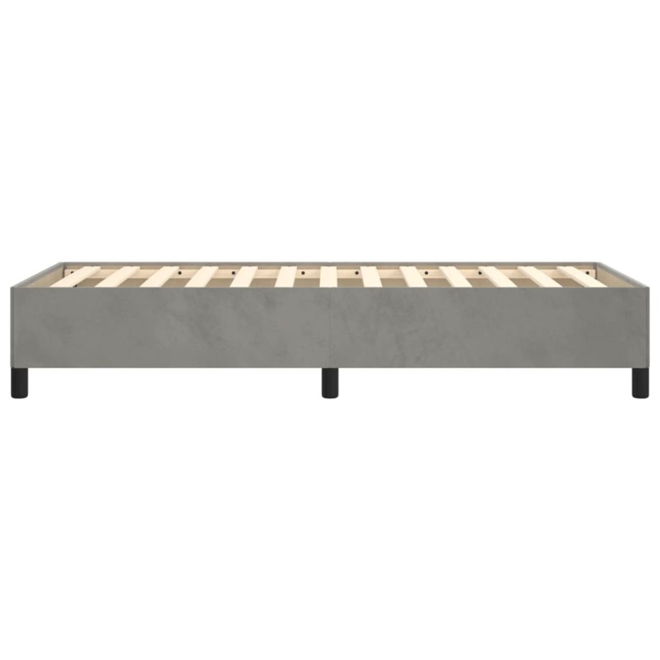 Estructura de cama de terciopelo gris claro 100x200